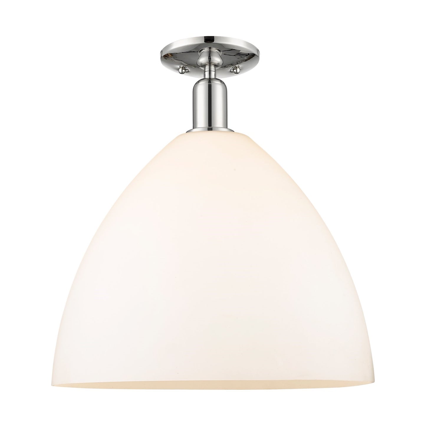 Innovations Bristol 16in 1-Light Semi-Flush Mount | Industrial Polished Nickel and Matte White Glass | Entryway & Hallway | 16 x | Model 716-1C-PN-GBD-161