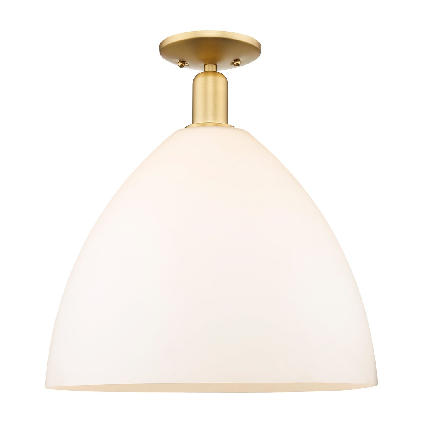 Innovations Bristol 16in 1-Light Semi-Flush Mount | Industrial Satin Gold Steel and Matte White Glass | Entryway & Hallway | 16 | Model 716-1C-SG-GBD-161