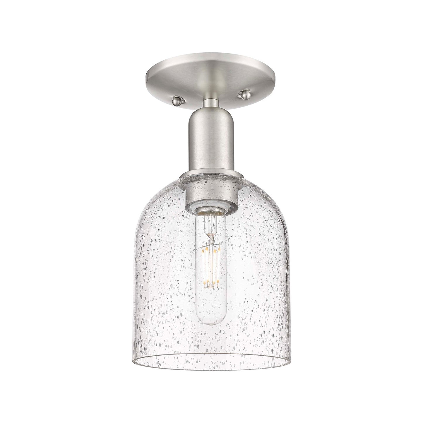 Innovations Bella 6in 1-Light Semi-Flush Mount | Industrial Brushed Satin Nickel and Seedy Glass | Hallway & Entryway | 5.5 x | Model 716-1C-SN-G558-6SDY