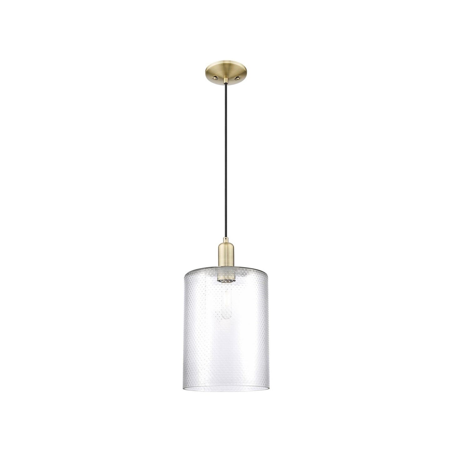 Innovations Cobbleskill 9in 1-Light Mini Pendant | Industrial Antique Brass and Clear Glass | Kitchen Island & Dining Room | 9 x | Model 716-1P-AB-G112-L