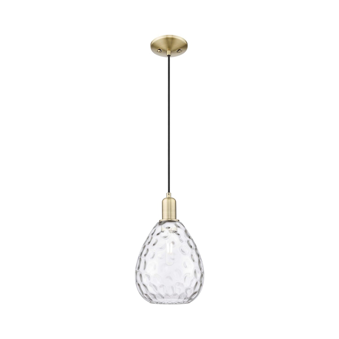 Innovations Waverly 8in 1-Light Mini Pendant | Industrial Antique Brass and Clear Glass | Kitchen Island & Dining Room | 8 x 8 x | Model 716-1P-AB-G372