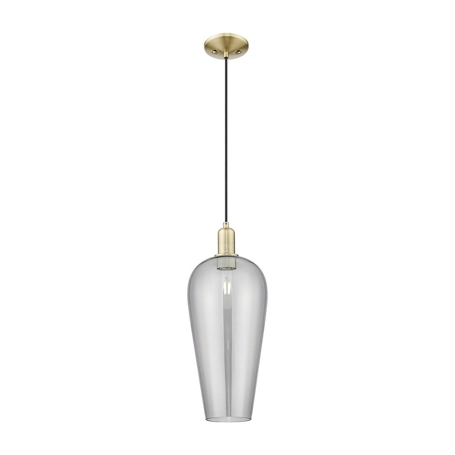 Innovations Chelsea 1Lt 8" Cord Mini Pendant, AB/Smoke - 716-1P-AB-G456-8SM