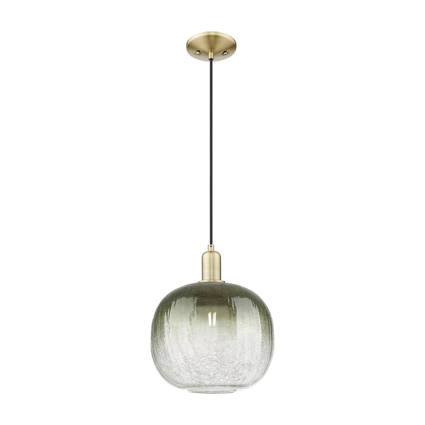 Innovations Brookhaven Sphere 10.5in 1-Light Mini Pendant | Industrial Antique Brass and Slate Glass | Kitchen Island & Dining | Model 716-1P-AB-G481-10SL