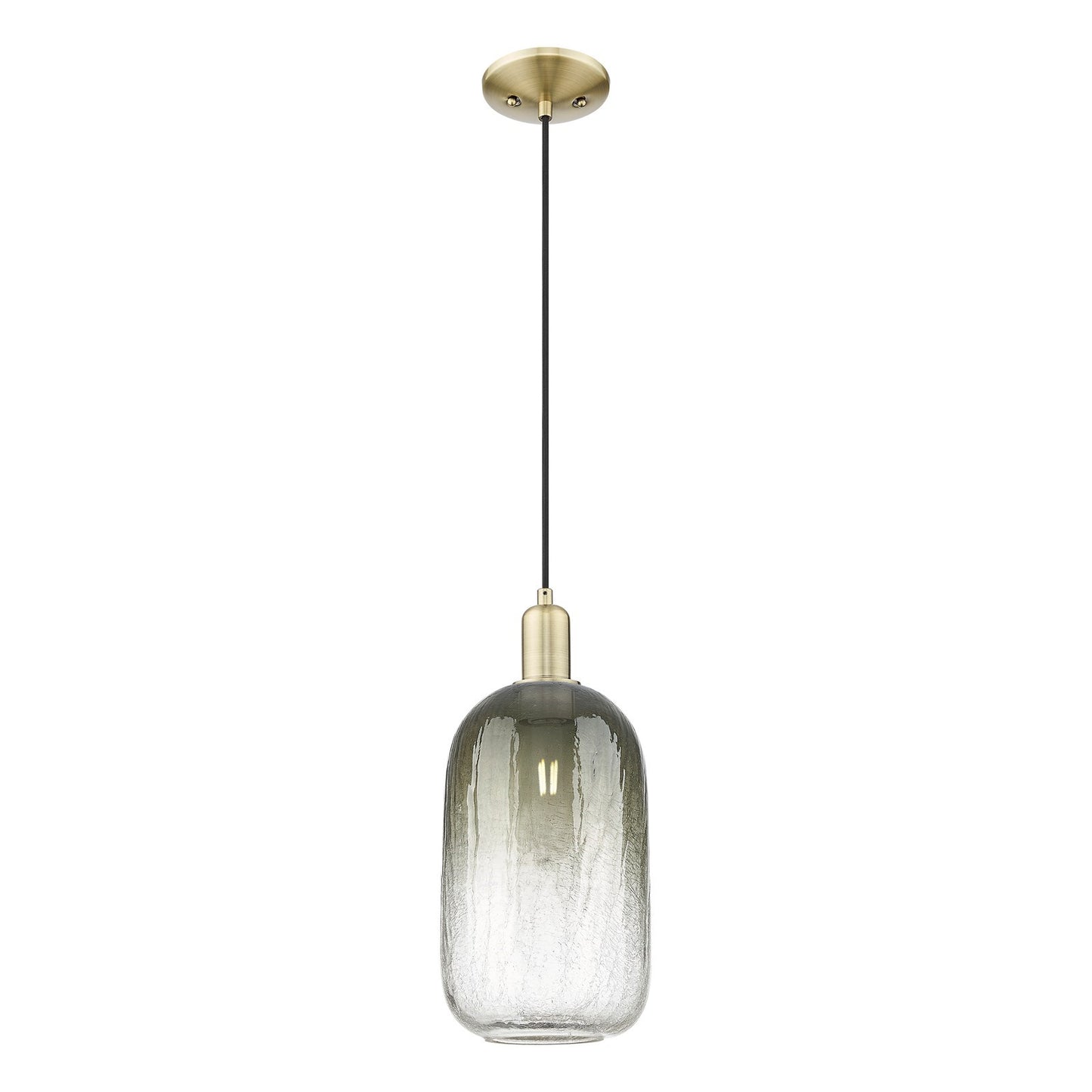 Innovations Brookhaven Cloche 7in 1-Light Mini Pendant | Industrial Antique Brass Steel and Slate Glass | Kitchen Island & | Model 716-1P-AB-G482-7SL