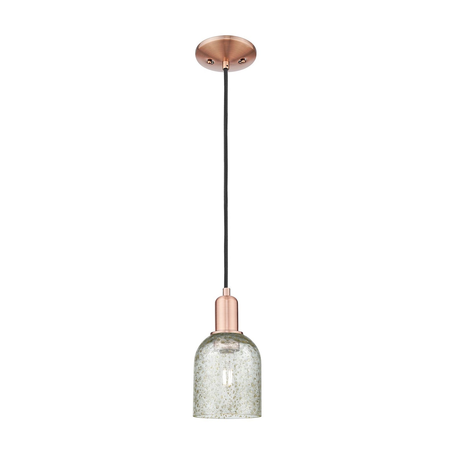 Innovations Caledonia 5in 1-Light Mini Pendant | Industrial Antique Copper Steel and Mica Glass | Kitchen Island & Dining Room | 5 | Model 716-1P-AC-G259