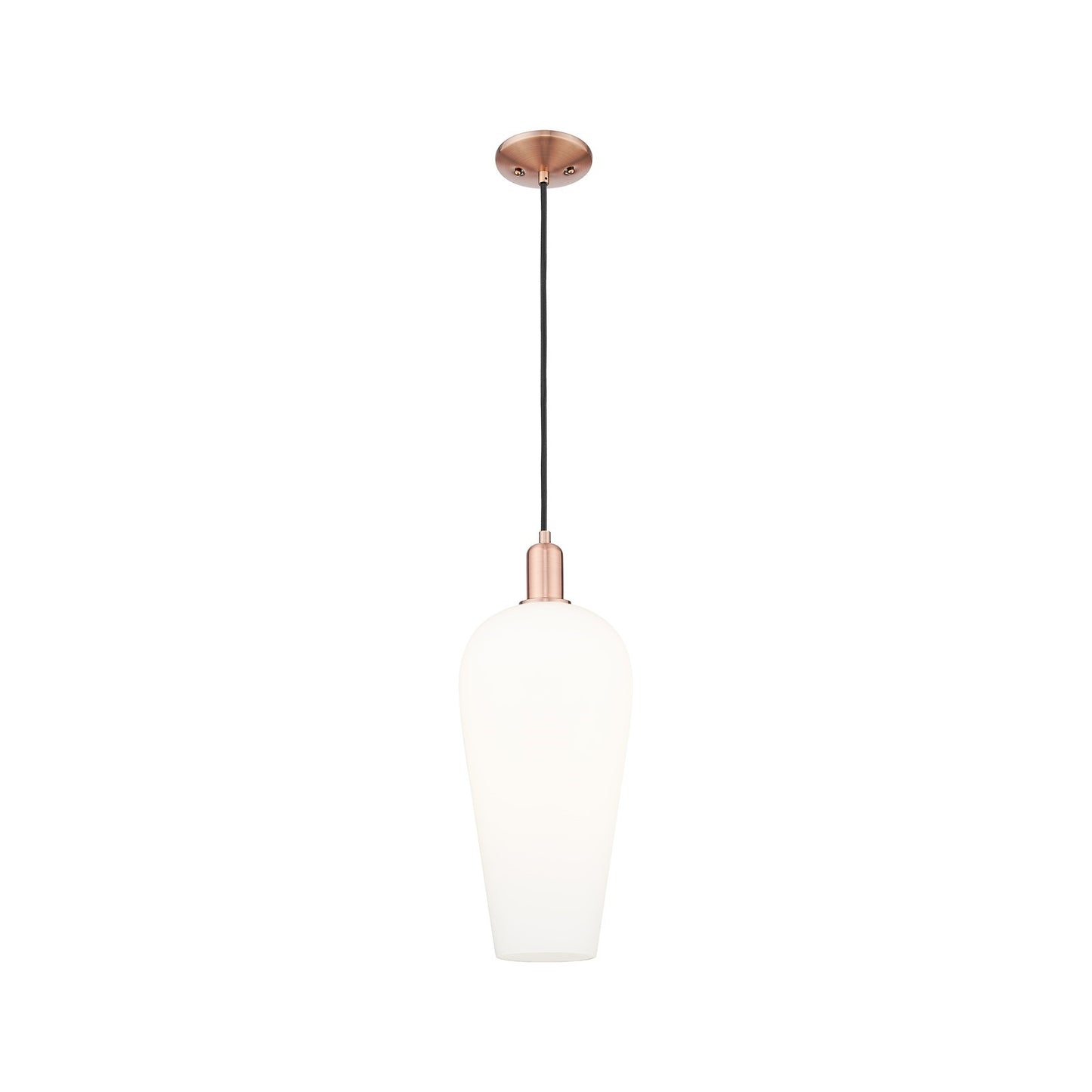 Innovations Chelsea 8in 1-Light Mini Pendant | Industrial Antique Copper and White Glass | Kitchen Island & Dining Room | 8 x 8 | Model 716-1P-AC-G456-8WH