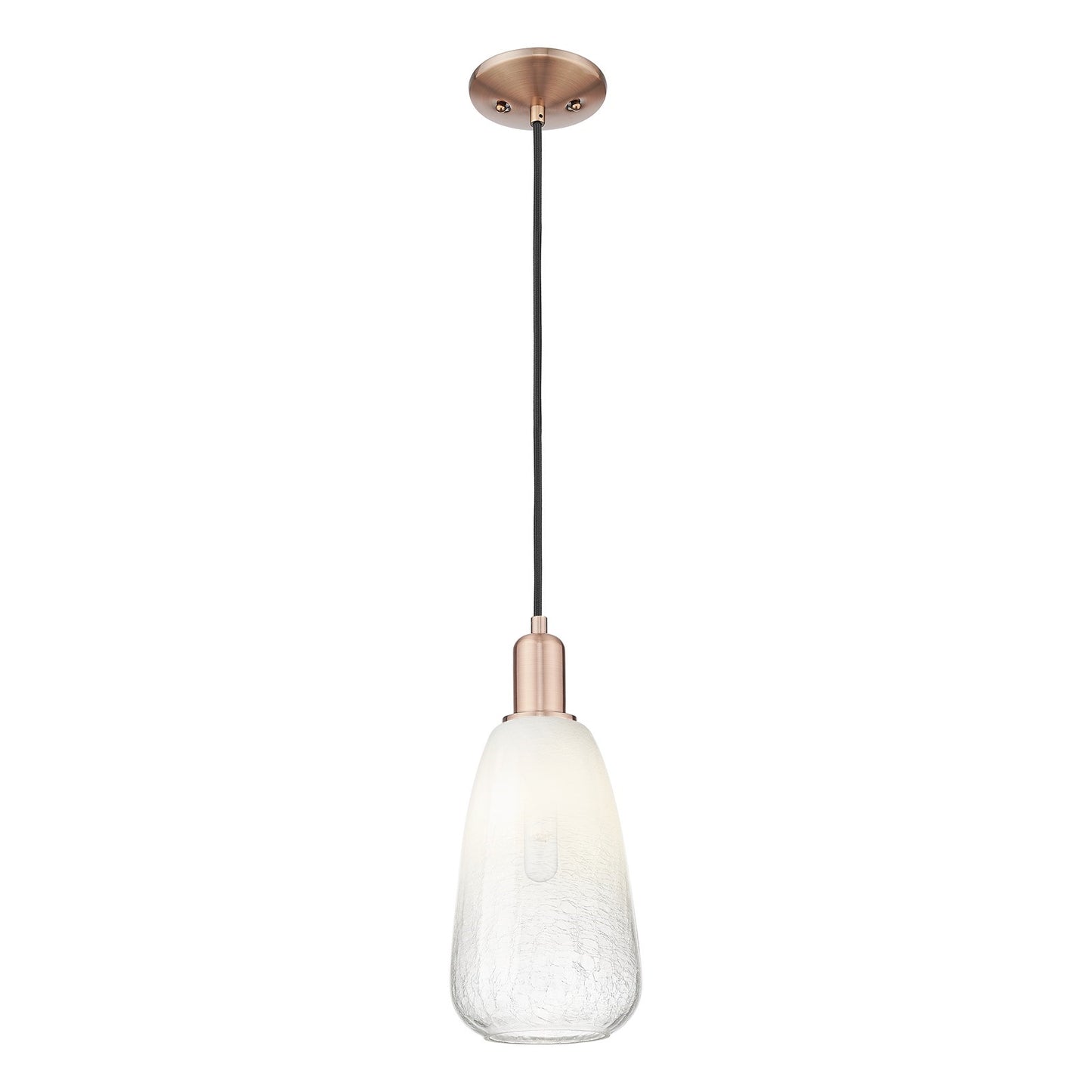 Innovations Brookhaven Almond 6in 1-Light Mini Pendant | Industrial Antique Copper Steel and Opal Glass | Kitchen Island & | Model 716-1P-AC-G480-6OP