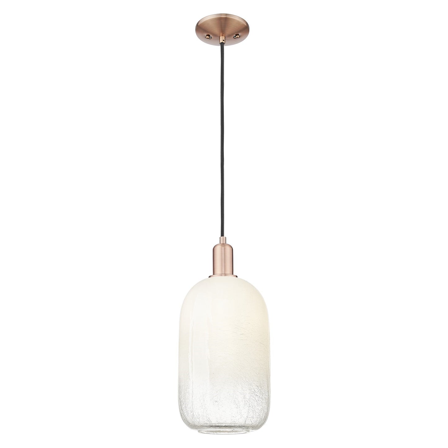 Innovations Brookhaven Cloche 7in 1-Light Mini Pendant | Industrial Antique Copper Steel and Opal Glass | Kitchen Island | 7 x | Model 716-1P-AC-G482-7OP