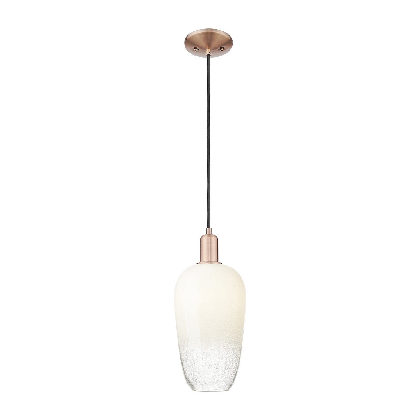 Innovations Brookhaven Flute 7in 1-Light Mini Pendant | Industrial Antique Copper Steel and Opal Glass | Kitchen Island & | Model 716-1P-AC-G484-7OP