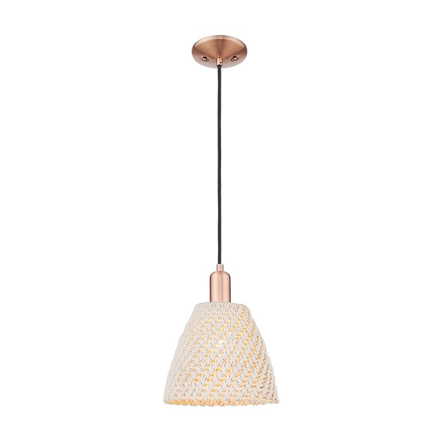 Innovations NB Dome 1Lt 9" Cord Mini Pendant, CP/NF - 716-1P-AC-NBD-9-NAT