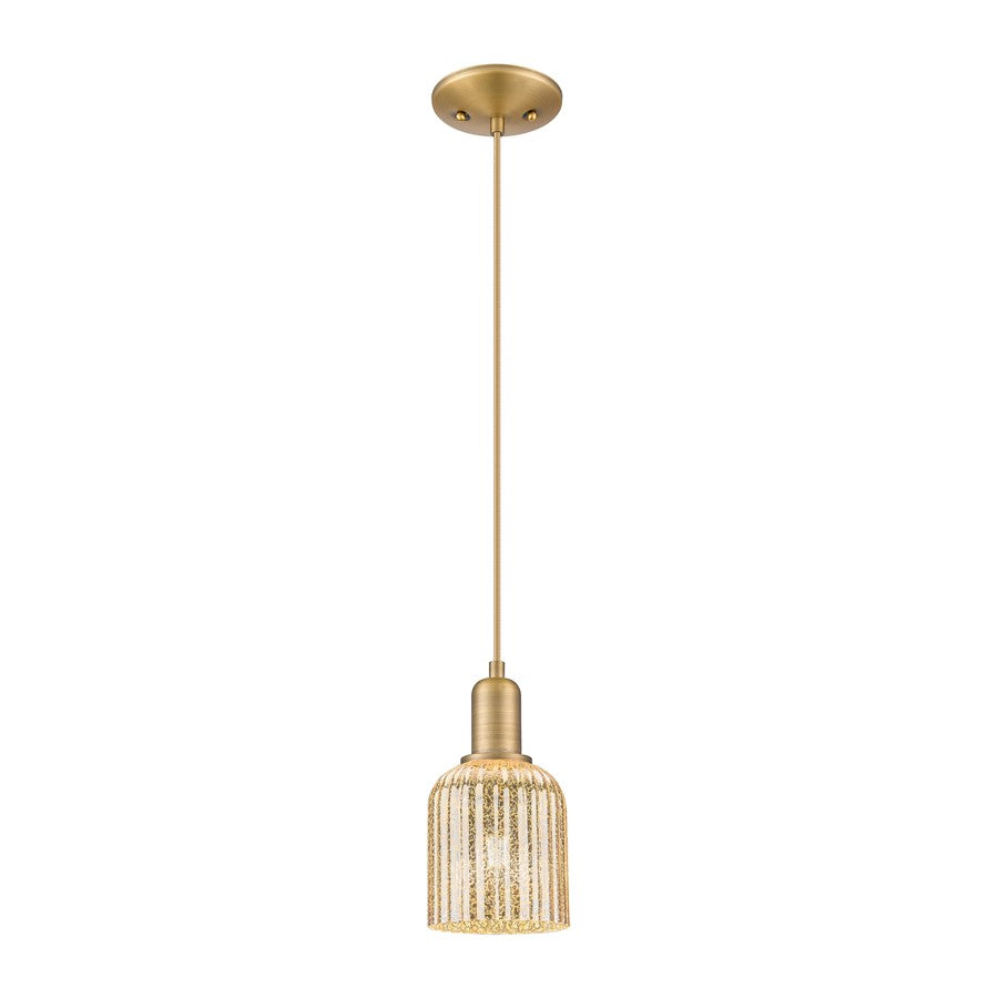 Innovations Bridal Veil 1Lt 5" Cord Mini Pendant, Brushed Brass/MC