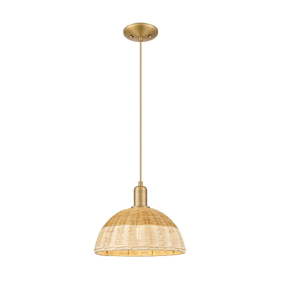 Innovations NB Dome 1Lt Cord Mini Pendant/12" BB/NF - 716-1P-BB-NBD2-12-NAT