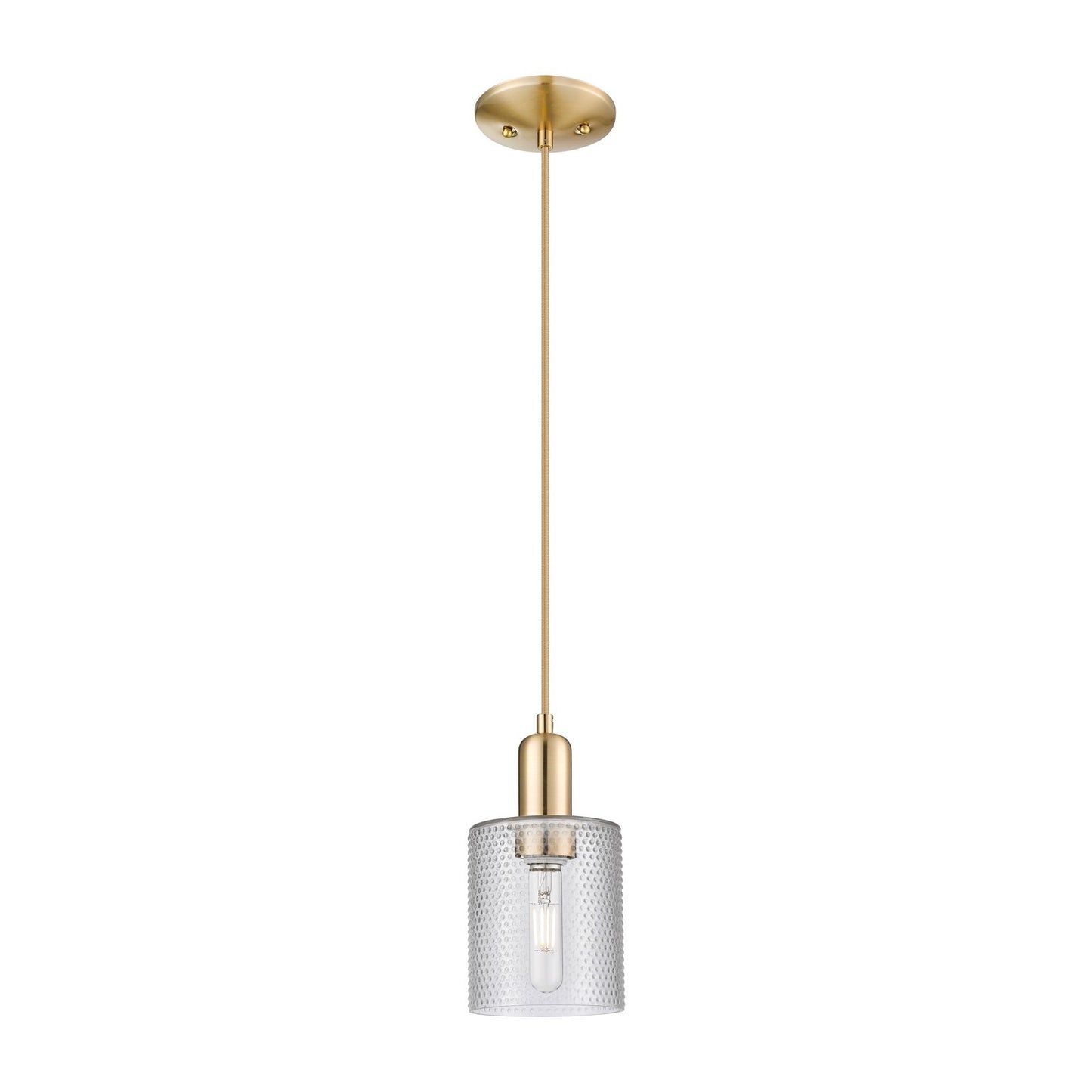 Innovations Cobbleskill 5in 1-Light Mini Pendant | Industrial Champagne Bronze Steel and Clear Glass | Kitchen Island & Dining Room | Model 716-1P-CB-G112