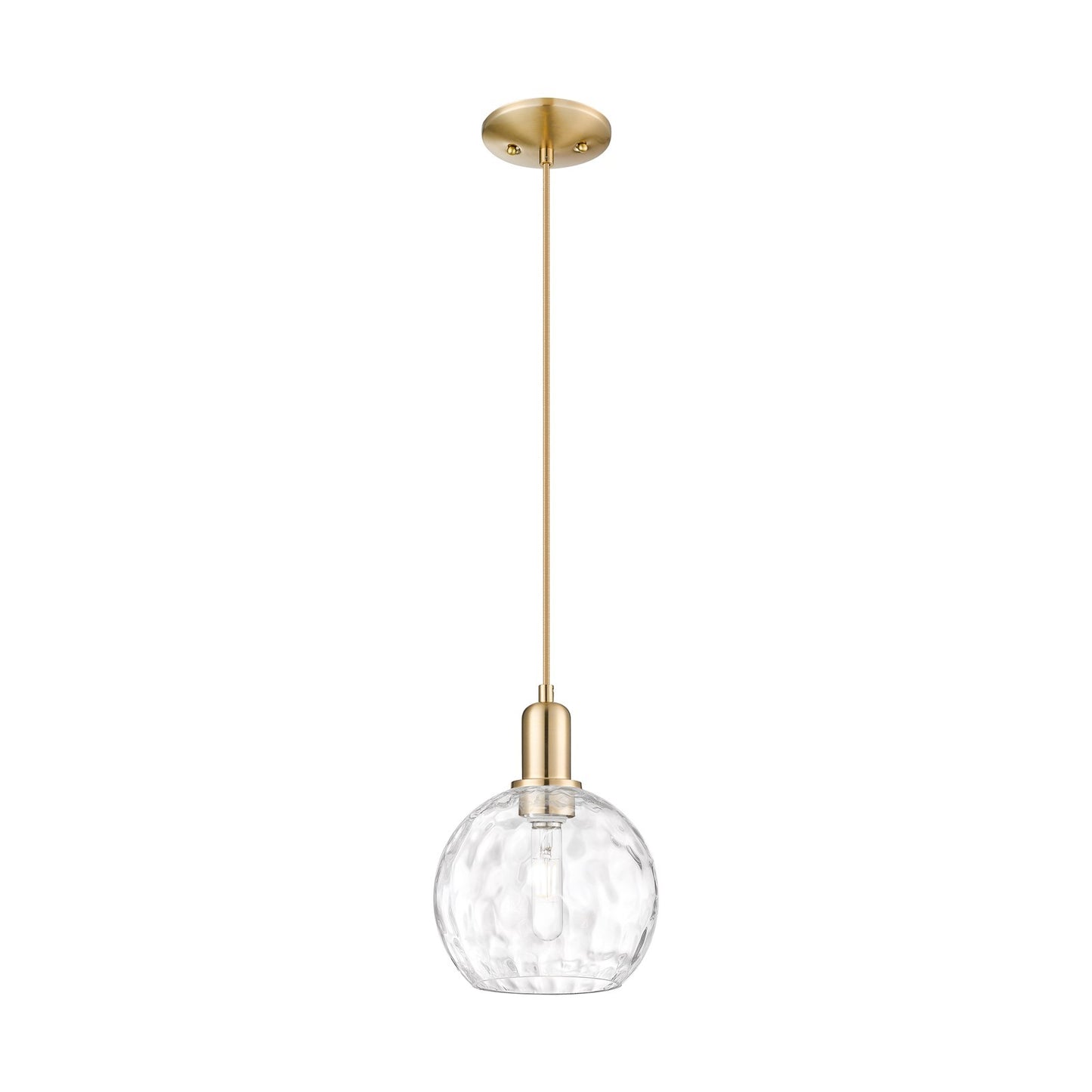 Innovations Athens Water Glass 8in 1-Light Mini Pendant | Industrial Champagne Bronze Steel and Clear Water Glass | Kitchen | Model 716-1P-CB-G1215-8