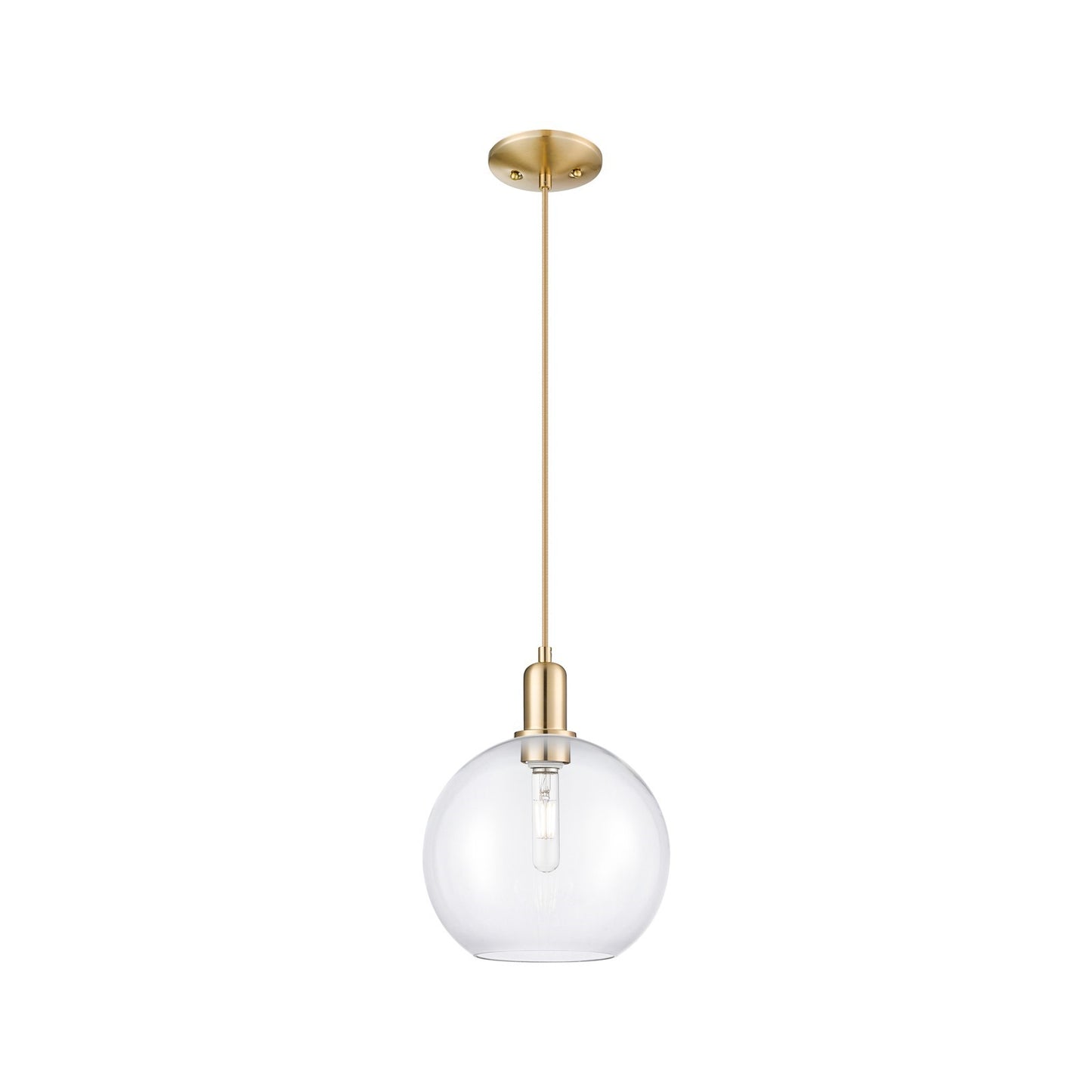 Innovations Athens 10in 1-Light Mini Pendant | Industrial Champagne Bronze Steel and Clear Glass | Kitchen Island & Dining Room | Model 716-1P-CB-G122-10