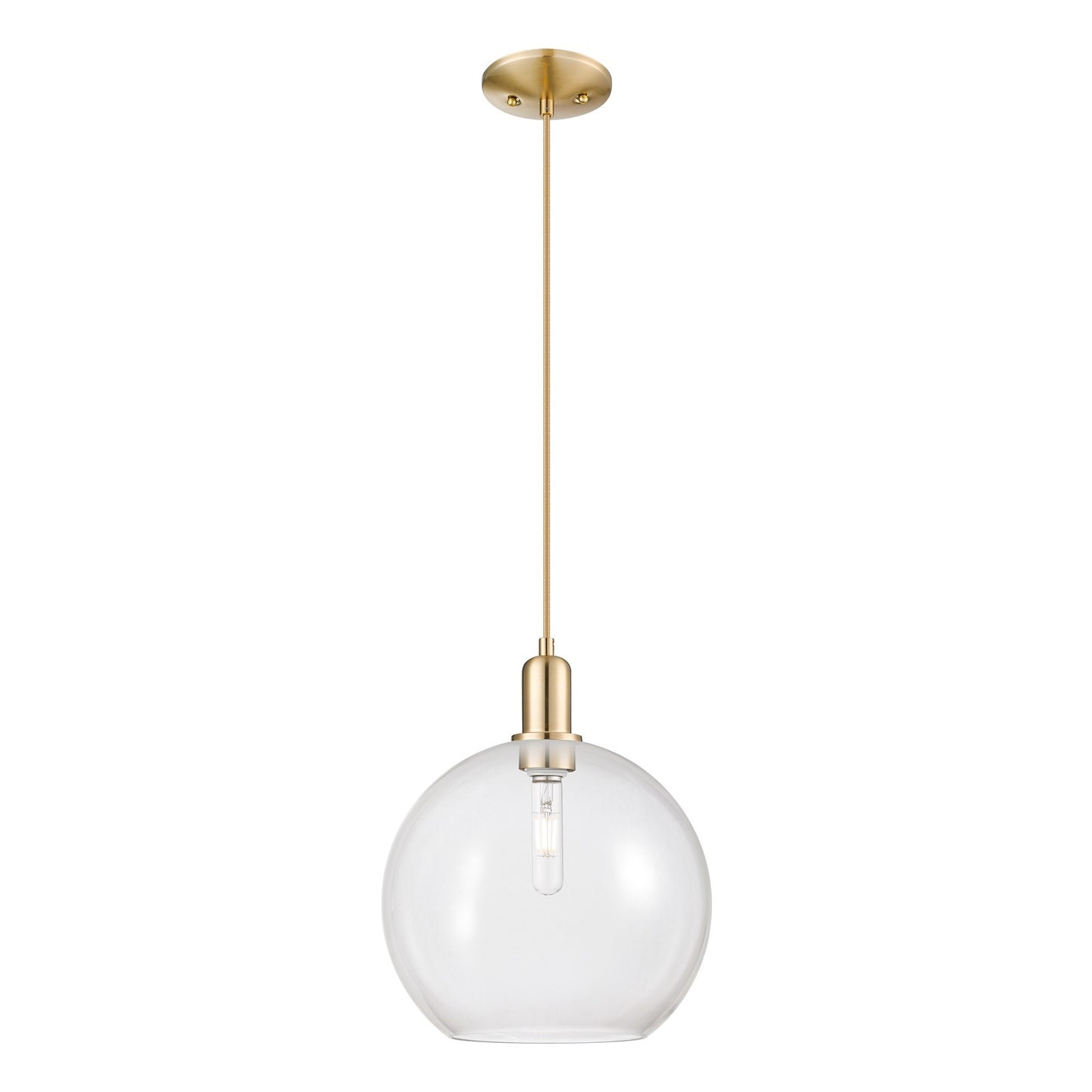 Innovations Athens 12in 1-Light Mini Pendant | Industrial Champagne Bronze Steel and Clear Glass | Kitchen Island & Dining Room | Model 716-1P-CB-G122-12