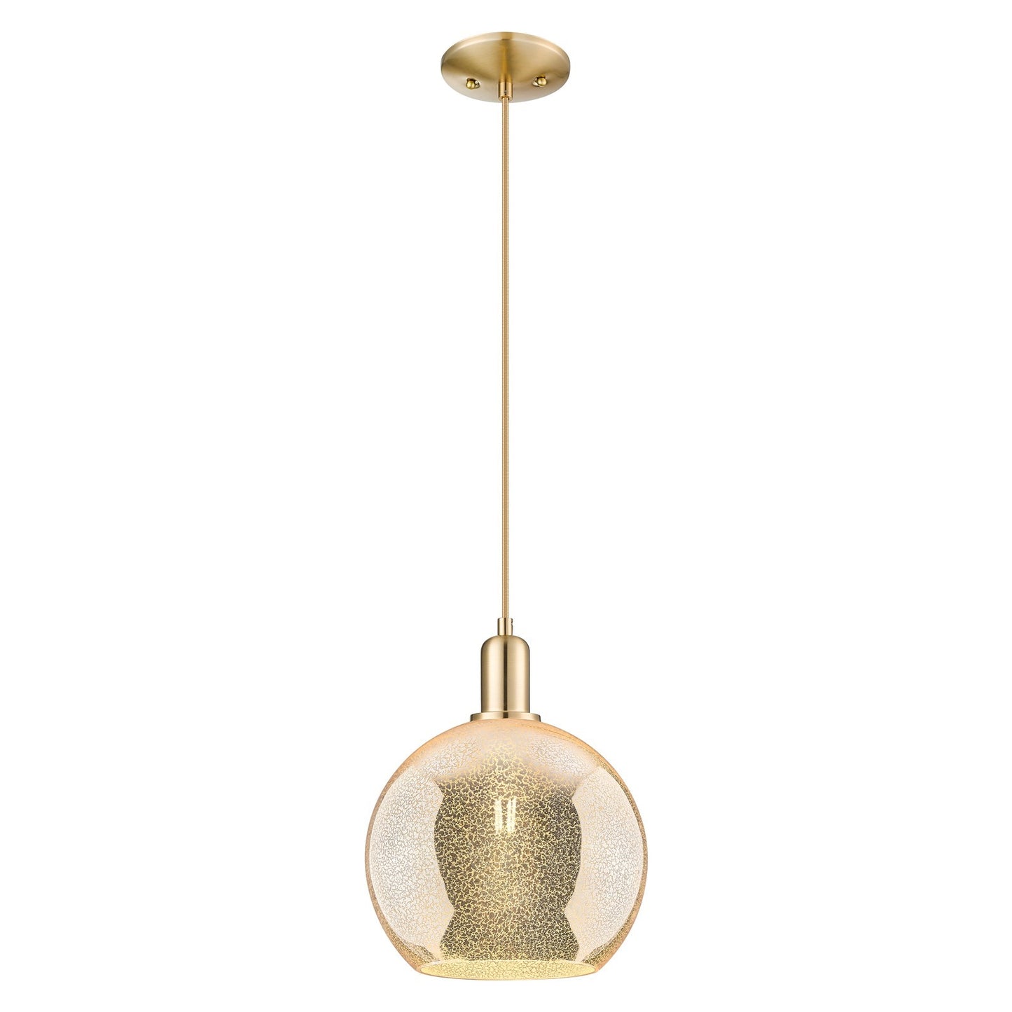 Innovations Athens 10in 1-Light Mini Pendant | Industrial Champagne Bronze Steel and Mercury Glass | Kitchen Island & Dining | Model 716-1P-CB-G128-10