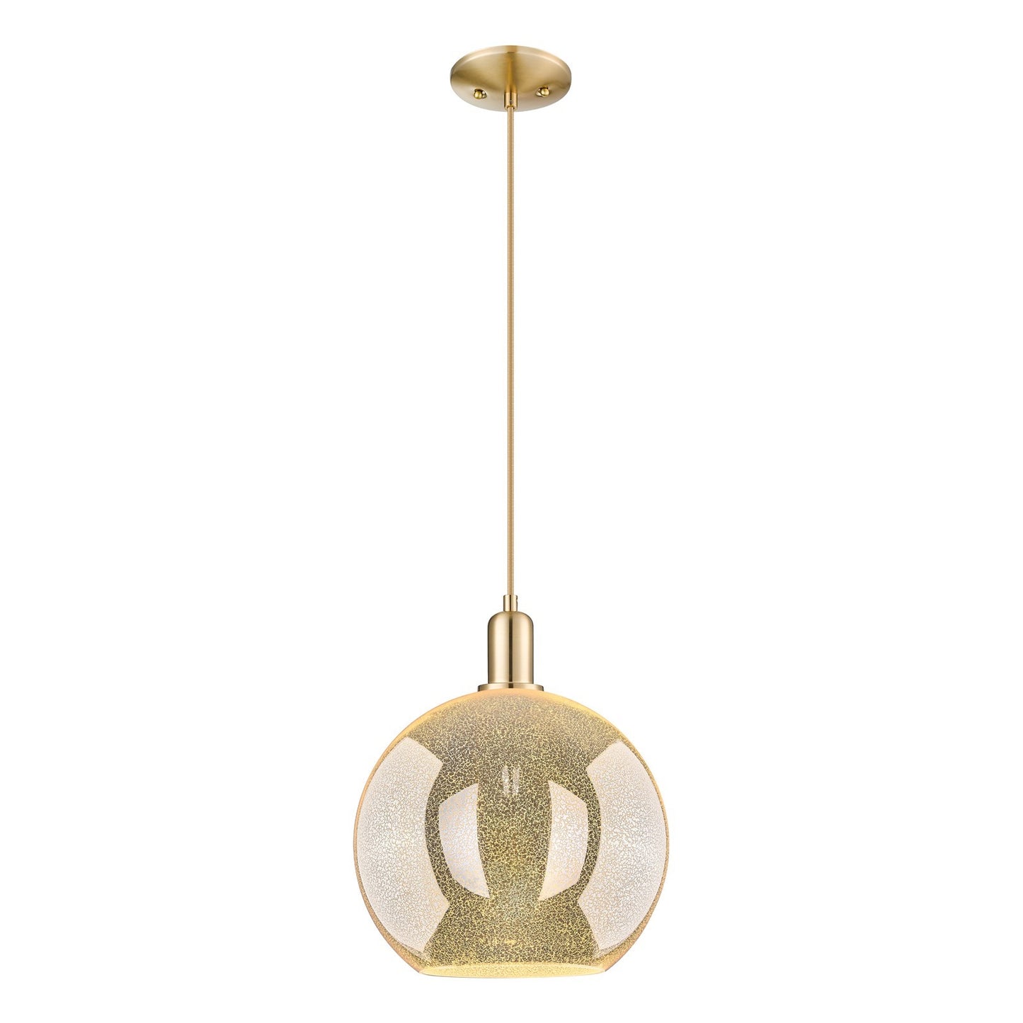 Innovations Athens 12in 1-Light Mini Pendant | Industrial Champagne Bronze Steel and Mercury Glass | Kitchen Island & Dining | Model 716-1P-CB-G128-12