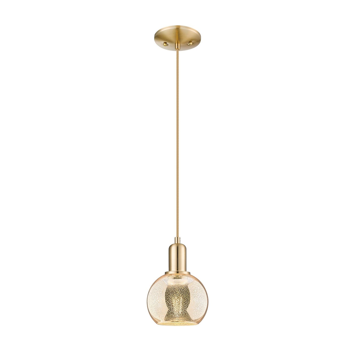 Innovations Athens 6in 1-Light Mini Pendant | Industrial Champagne Bronze Steel and Mercury Glass | Kitchen Island & Dining Room | Model 716-1P-CB-G128-6