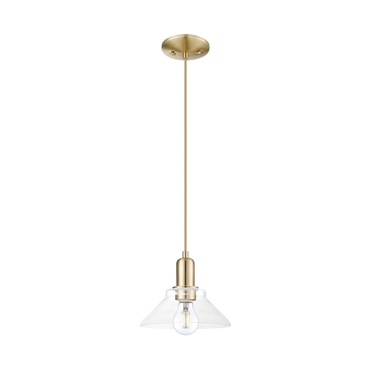 Innovations Orwell 8in 1-Light Mini Pendant | Industrial Champagne Bronze Steel and Clear Glass | Kitchen Island & Dining Room | Model 716-1P-CB-G132
