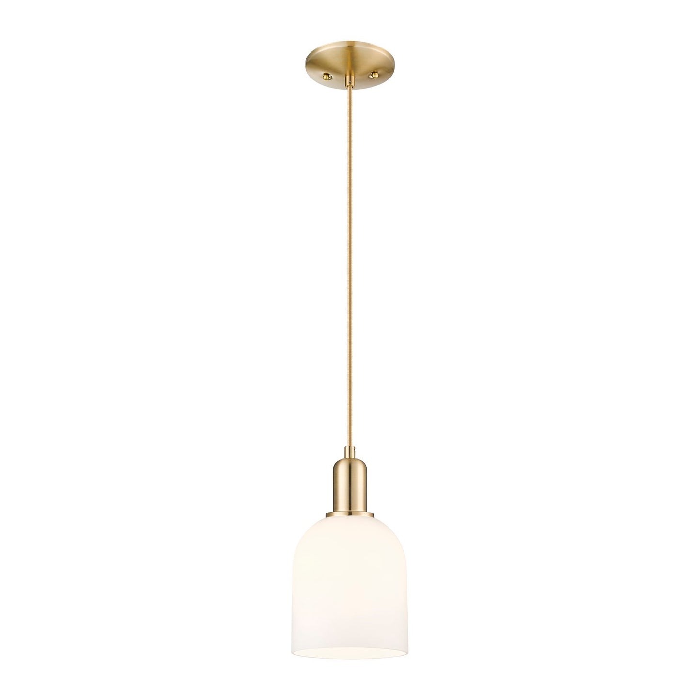 Innovations Bella 6in 1-Light Mini Pendant | Industrial Champagne Bronze Steel and White Glass | Kitchen Island & Dining Room | Model 716-1P-CB-G558-6GWH