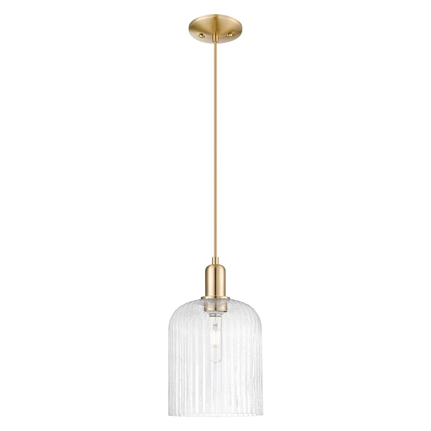 Innovations Bridal Veil 8in 1-Light Mini Pendant | Industrial Champagne Bronze Steel and Seedy Glass | Kitchen Island & Dining | Model 716-1P-CB-G559-8SDY