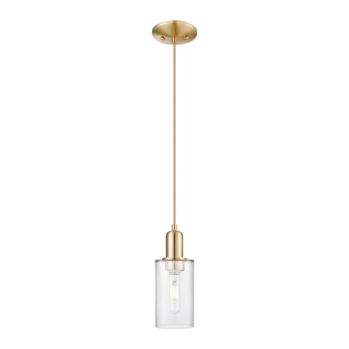 Innovations Clymer 1-Light Mini Pendant | Industrial Champagne Bronze Steel and Clear Glass | Kitchen Island & Dining Room | 3.88 x | Model 716-1P-CB-G802