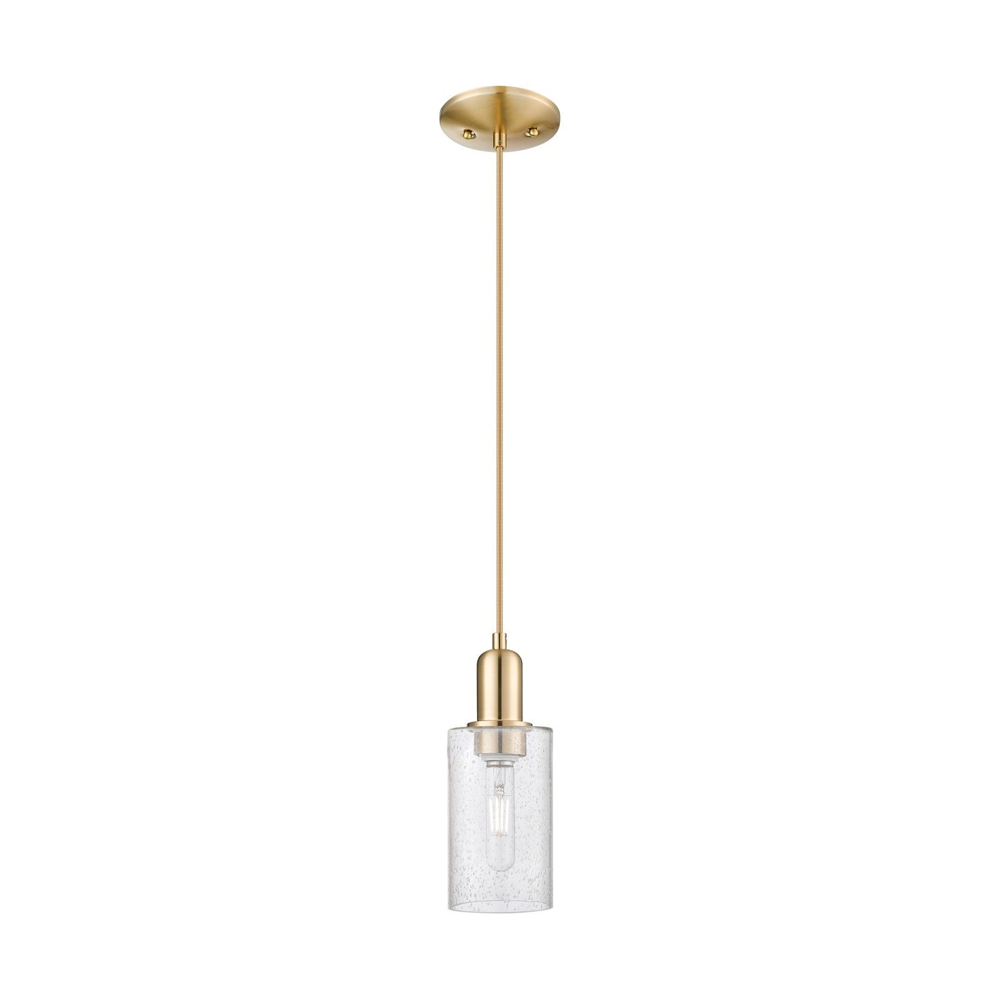 Innovations Clymer 4in 1-Light Mini Pendant | Industrial Champagne Bronze Steel and Seedy Glass | Kitchen Island & Breakfast Nook | Model 716-1P-CB-G804