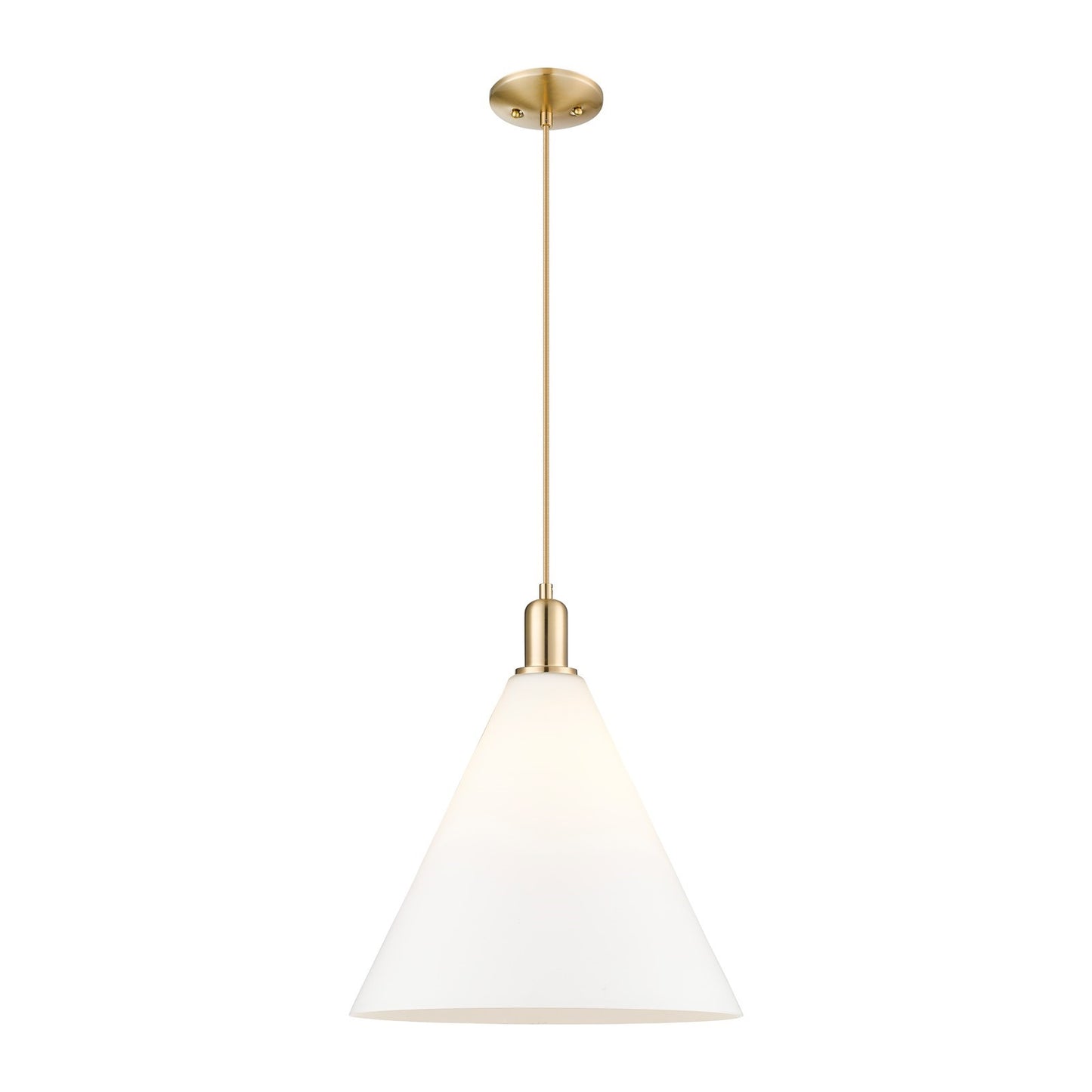 Innovations Berkshire Glass 16in 1-Light Mini Pendant | Industrial Champagne Bronze Steel and Matte White Glass | Kitchen Island | Model 716-1P-CB-GBC-161