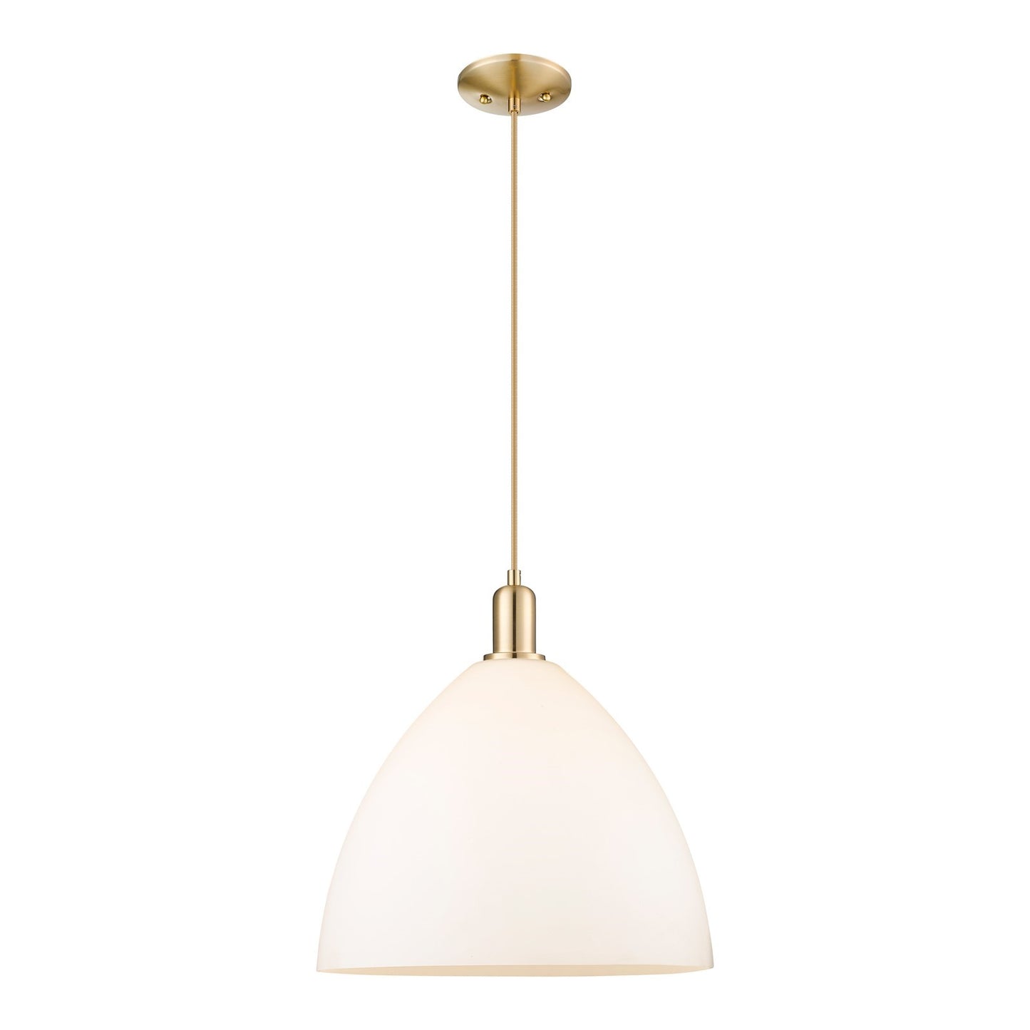Innovations Bristol 16in 1-Light Mini Pendant | Industrial Champagne Bronze Steel and Matte White Glass | Kitchen Island & | Model 716-1P-CB-GBD-161