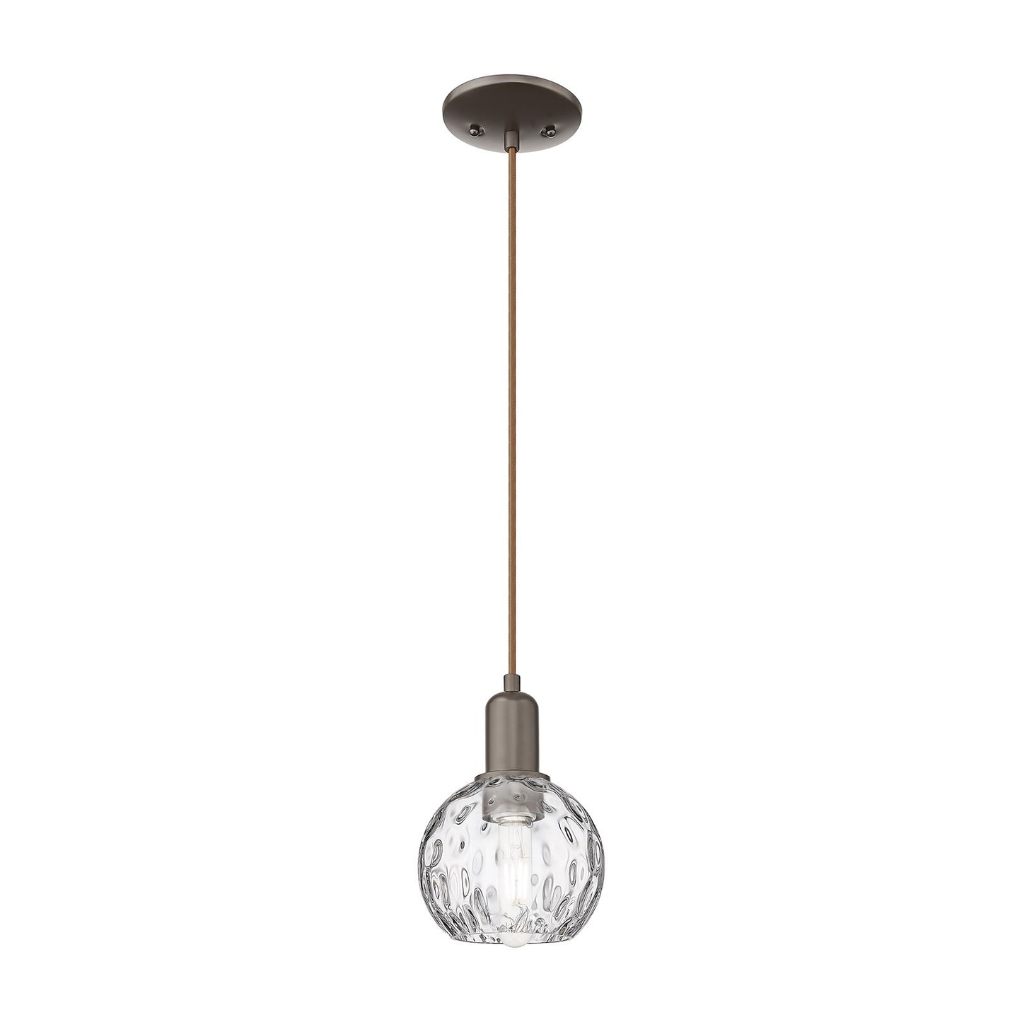 Innovations Athens Water Glass 6in 1-Light Mini Pendant | Industrial Oil Rubbed Bronze and Clear Glass | Kitchen Island & Dining | Model 716-1P-OB-G1215-6