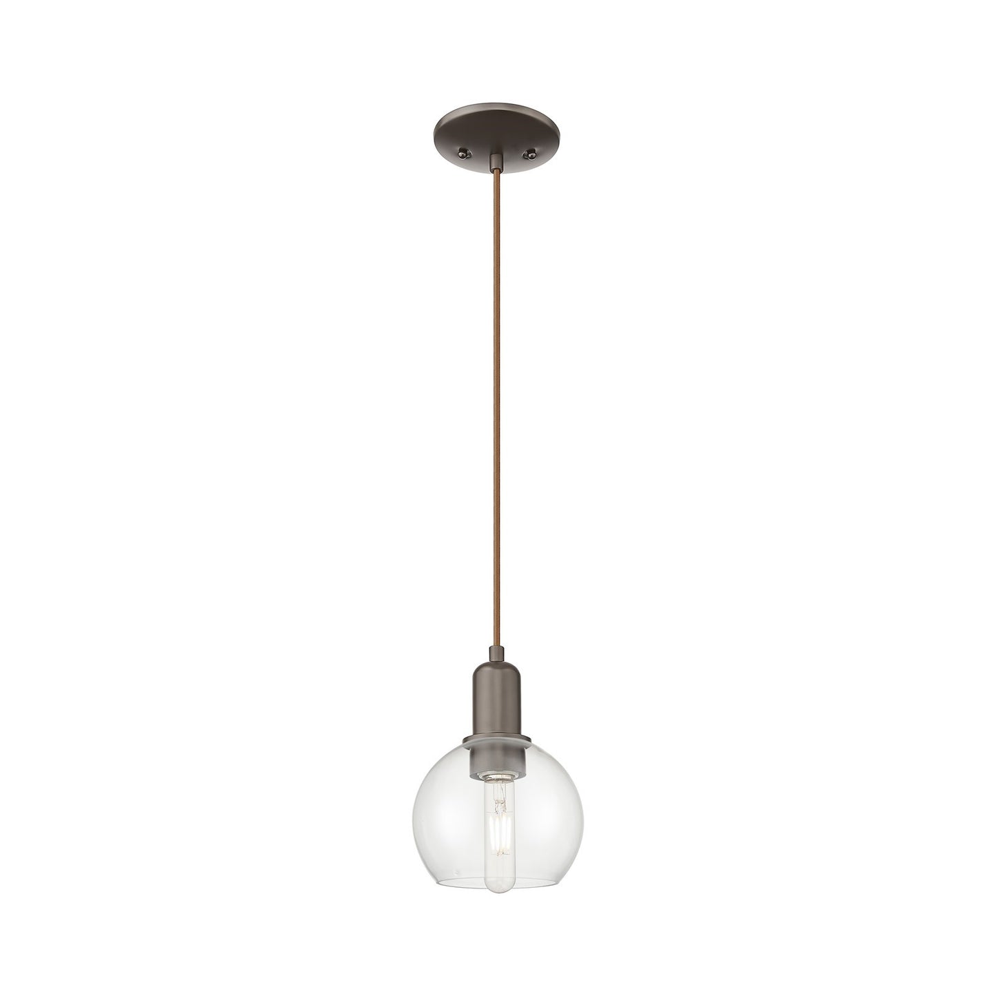 Innovations Athens 6in 1-Light Mini Pendant | Industrial Oil Rubbed Bronze and Clear Glass | Kitchen Island & Dining Room | 5.88 | Model 716-1P-OB-G122-6