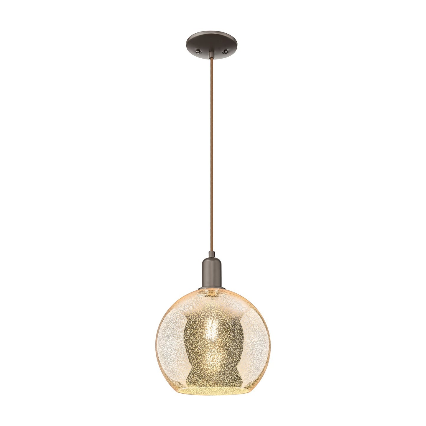 Innovations Athens 10in 1-Light Mini Pendant | Industrial Oil Rubbed Bronze Steel and Mercury Glass | Kitchen Island & Dining | Model 716-1P-OB-G128-10
