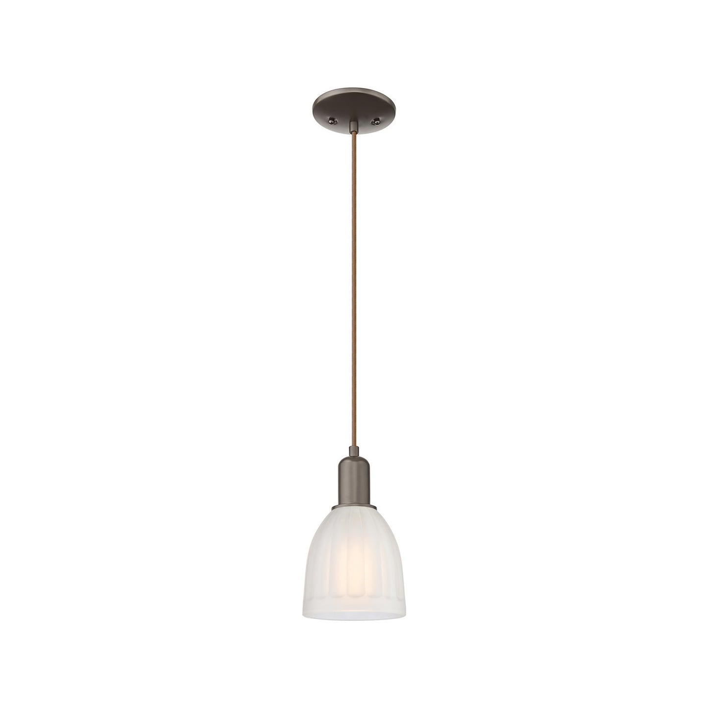 Innovations Brookfield 6in 1-Light Mini Pendant | Industrial Oil Rubbed Bronze and White Frosted Ribbed Glass | Kitchen Island & | Model 716-1P-OB-G441