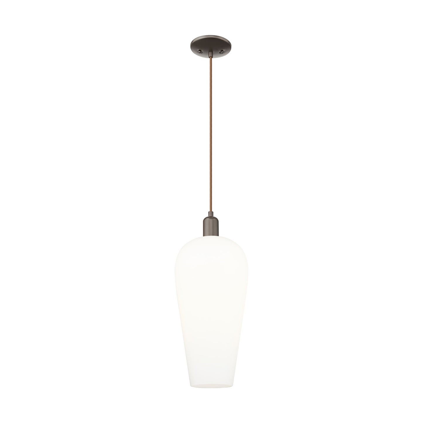 Innovations Chelsea 8in 1-Light Mini Pendant | Industrial Oil Rubbed Bronze Steel and White Glass | Kitchen Island & Dining | Model 716-1P-OB-G456-8WH