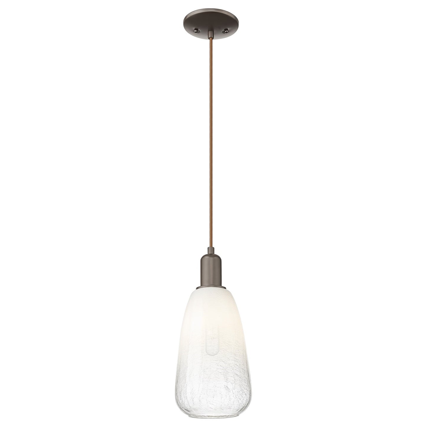 Innovations Brookhaven Almond 6in 1-Light Mini Pendant | Industrial Oil Rubbed Bronze Steel and Opal Glass | Kitchen Island & | Model 716-1P-OB-G480-6OP