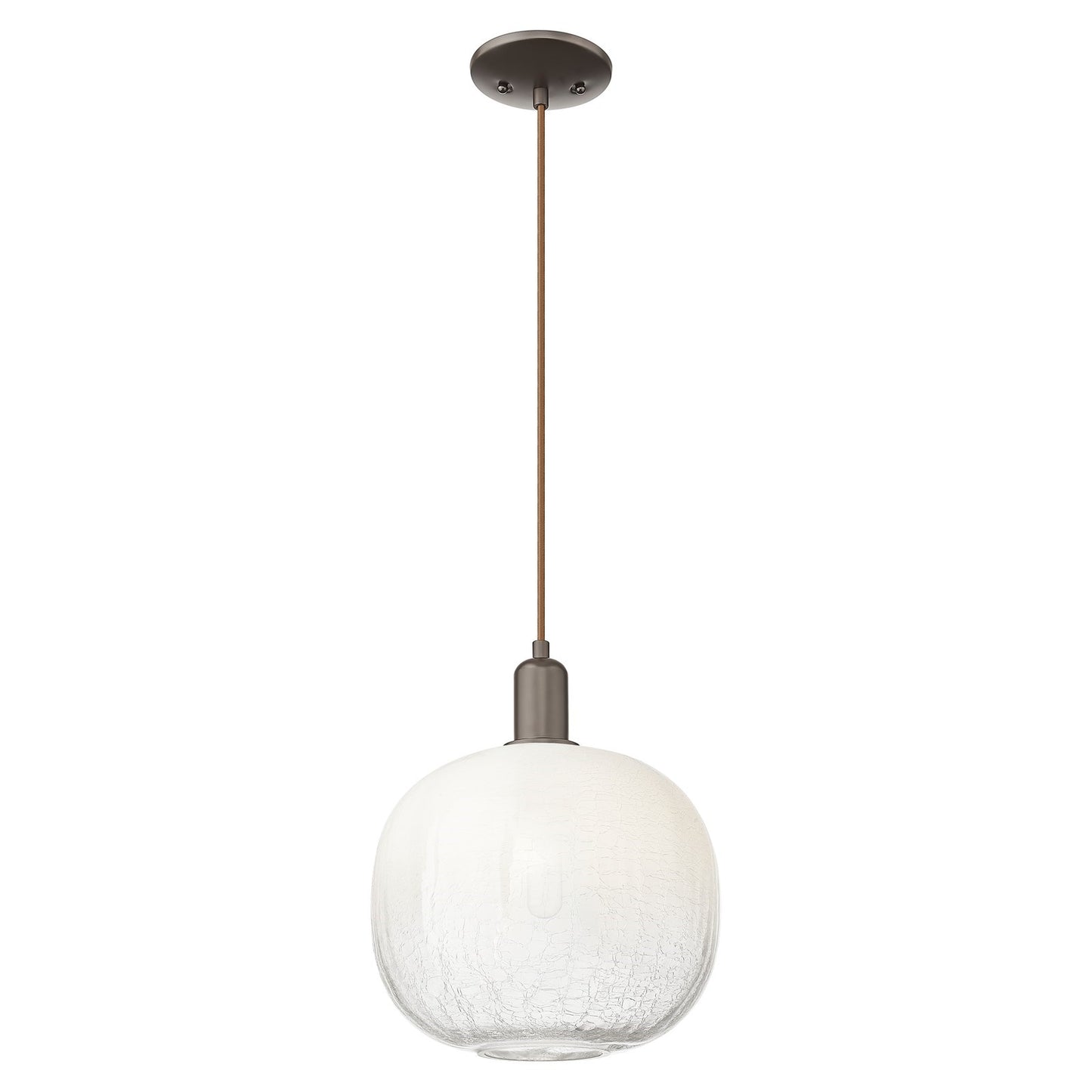 Innovations Brookhaven Sphere 10.5in 1-Light Mini Pendant | Industrial Oil Rubbed Bronze Steel and Opal Glass | Kitchen Island | Model 716-1P-OB-G481-10OP