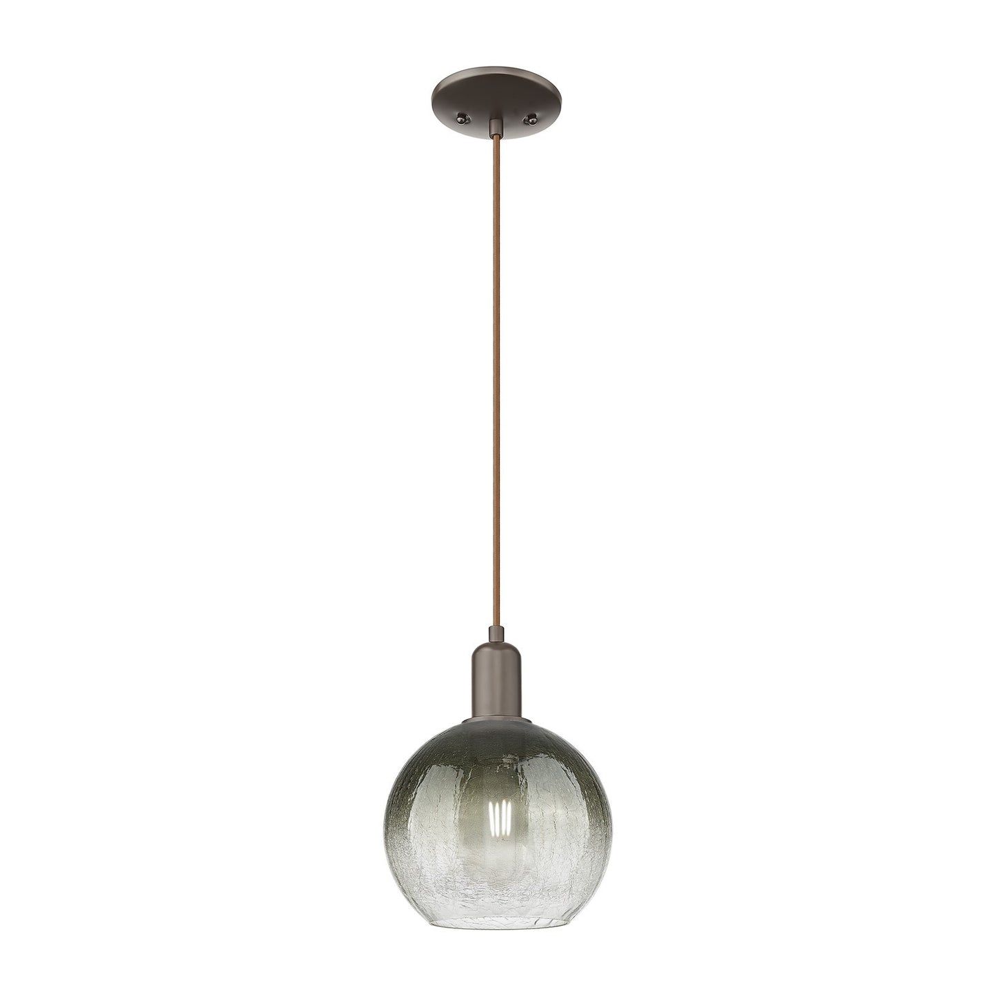 Innovations Brookhaven Globe 7.88in 1-Light Mini Pendant | Industrial Oil Rubbed Bronze Steel and Slate Glass | Kitchen Island | Model 716-1P-OB-G483-8SL