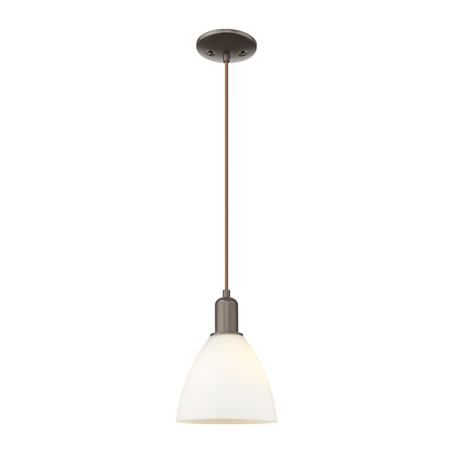 Innovations Bristol 8in 1-Light Mini Pendant | Industrial Oil Rubbed Bronze and Matte White Glass | Kitchen Island & Dining Room | Model 716-1P-OB-GBD-751