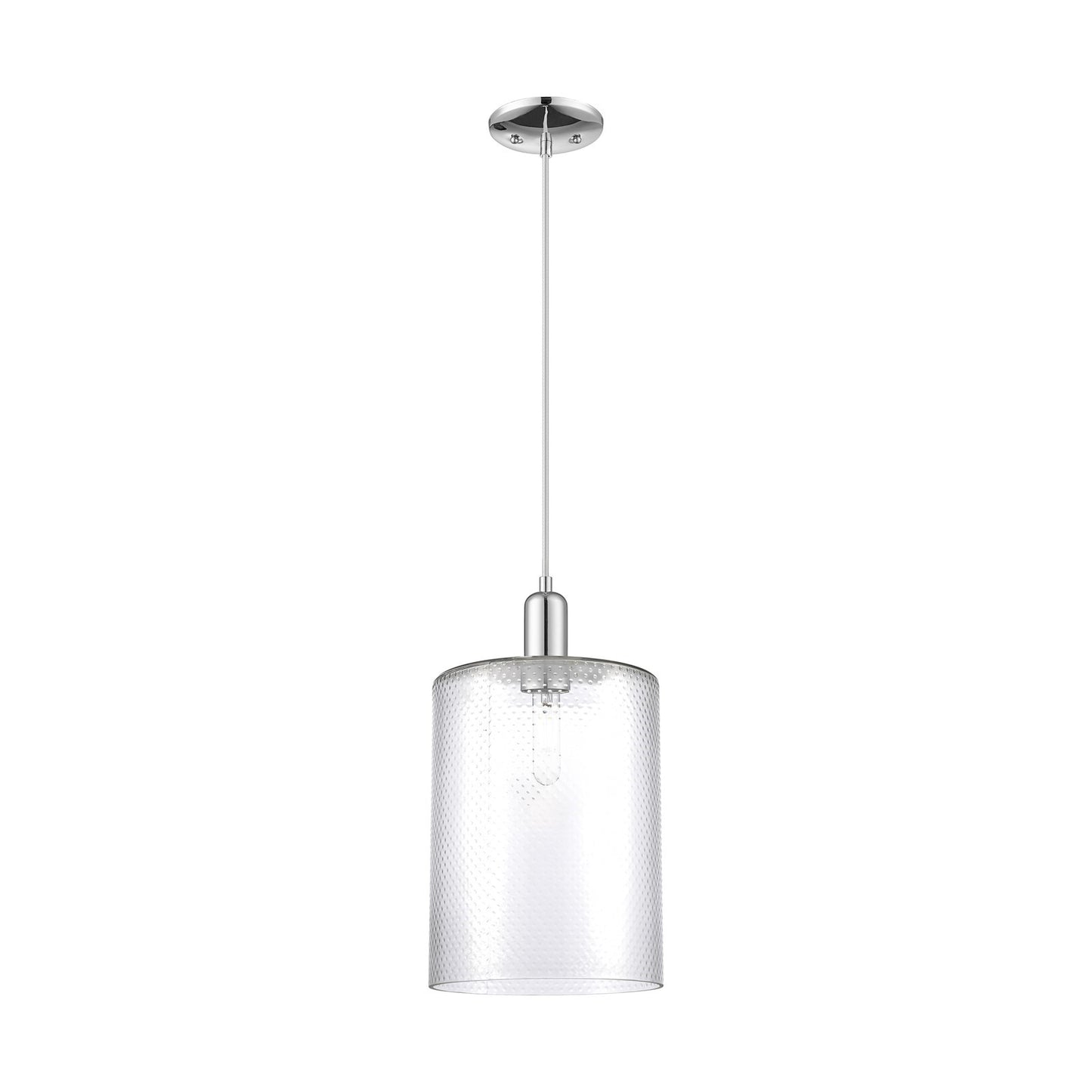 Innovations Cobbleskill 9in 1-Light Mini Pendant | Industrial Polished Chrome Steel and Clear Glass | Kitchen Island & Dining | Model 716-1P-PC-G112-L