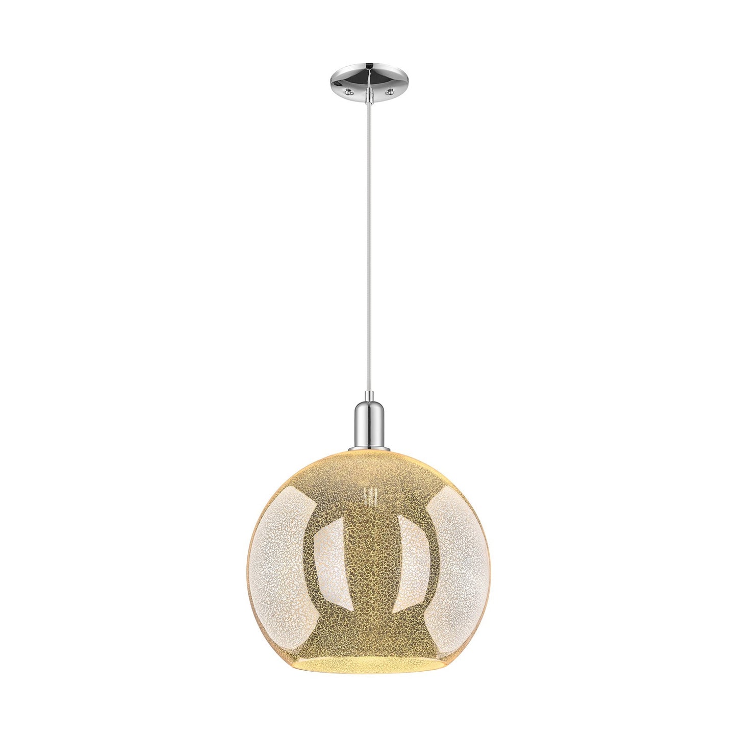 Innovations Athens 14in 1-Light Mini Pendant | Industrial Polished Chrome and Mercury Glass | Kitchen Island & Dining Room | Model 716-1P-PC-G128-14