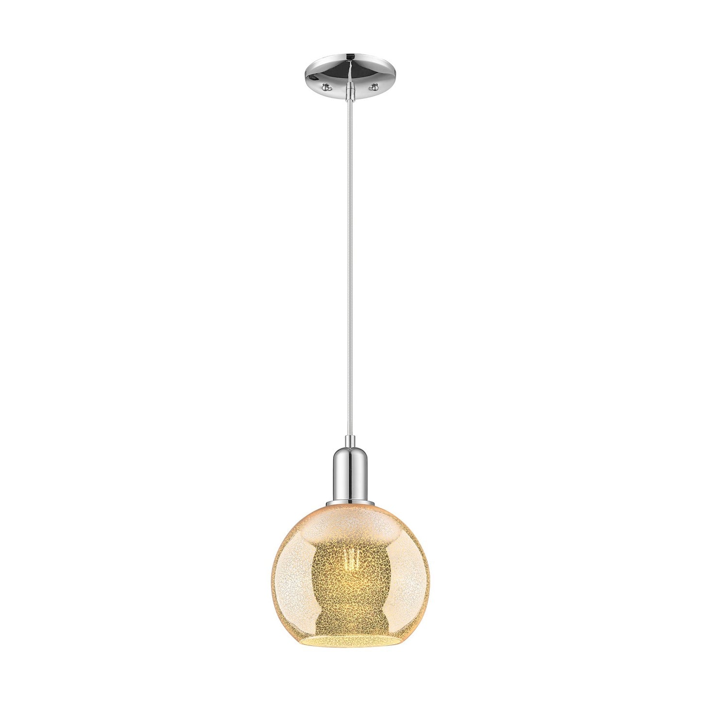 Innovations Athens 8in 1-Light Mini Pendant | Industrial Polished Chrome and Mercury Glass | Kitchen Island & Dining Room | 8 x 8 | Model 716-1P-PC-G128-8