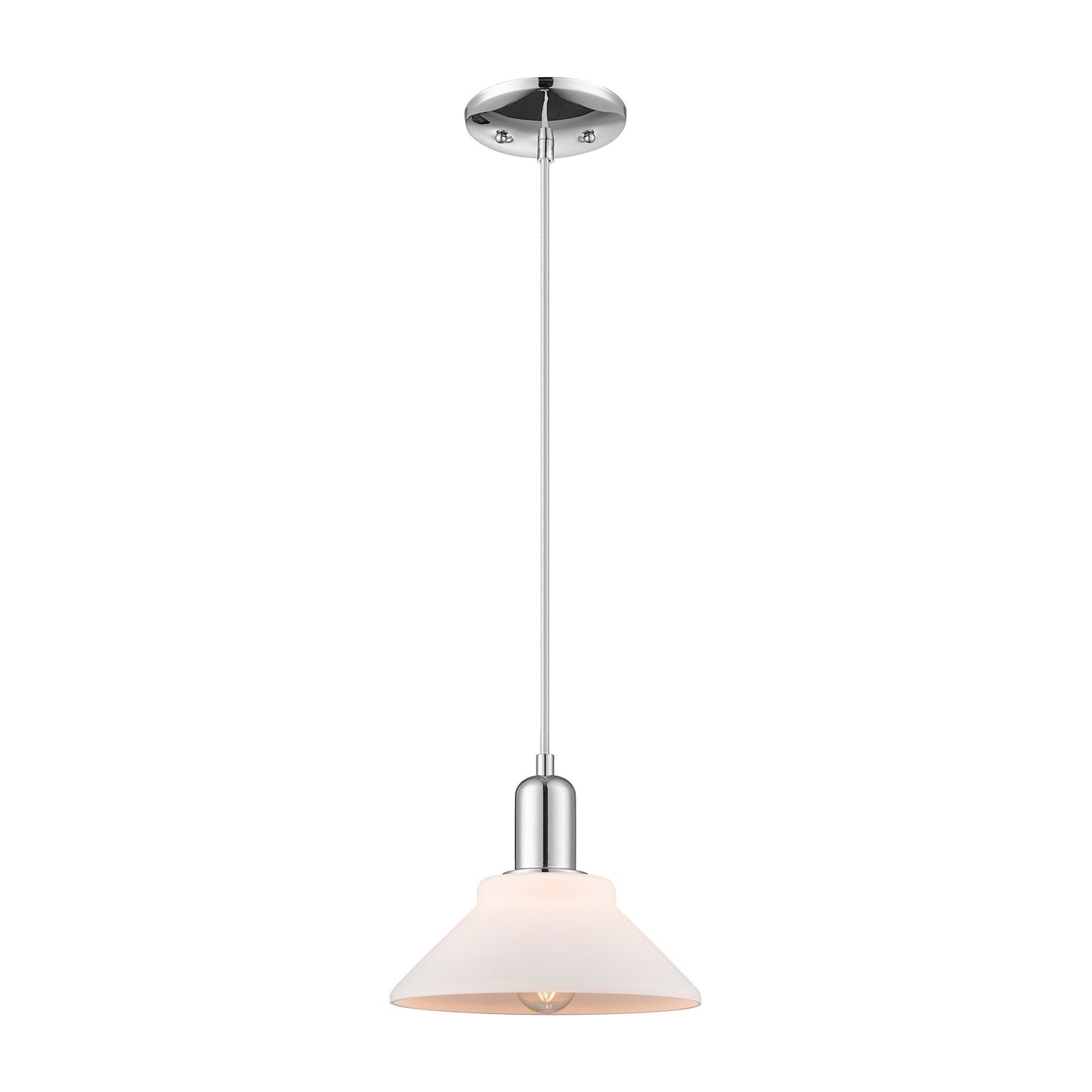 Innovations Orwell 8in 1-Light Mini Pendant | Industrial Polished Chrome and Matte White Glass | Kitchen Island & Dining Room | Model 716-1P-PC-G131