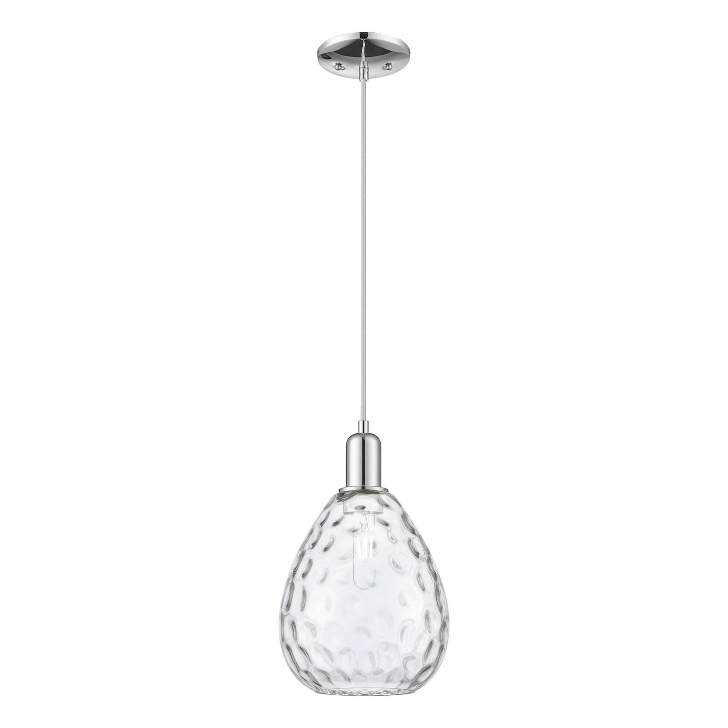 Innovations Waverly 8in 1-Light Mini Pendant | Industrial Polished Chrome and Clear Glass | Kitchen Island & Dining Room | 8 x 8 x | Model 716-1P-PC-G372