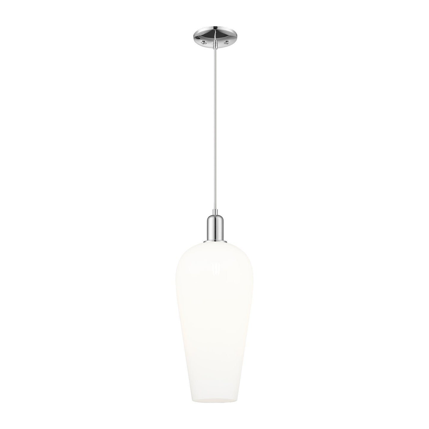 Innovations Chelsea 8in 1-Light Mini Pendant | Industrial Modern Polished Chrome and White Glass | Kitchen Island & Dining Room | Model 716-1P-PC-G456-8WH