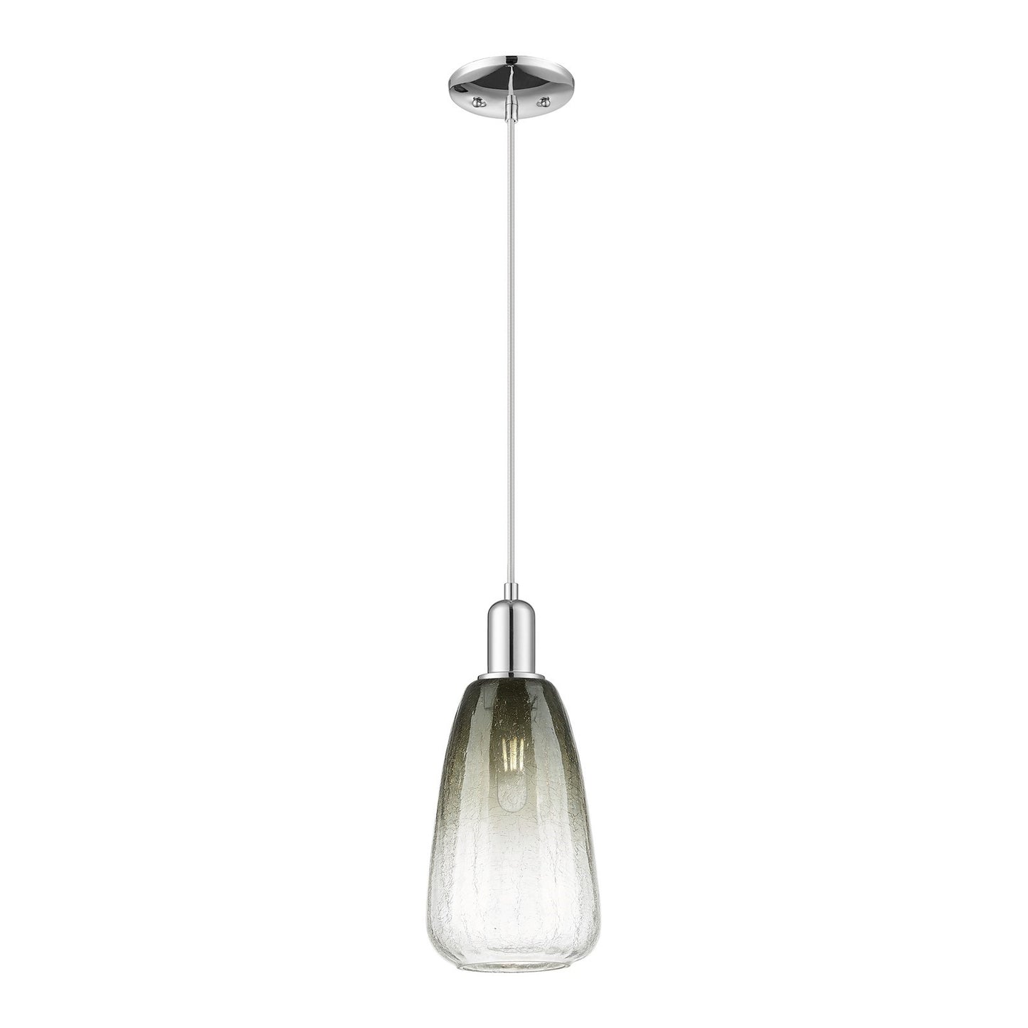 Innovations Brookhaven Almond 6in 1-Light Mini Pendant | Industrial Polished Chrome and Slate Glass | Kitchen Island & Dining | Model 716-1P-PC-G480-6SL