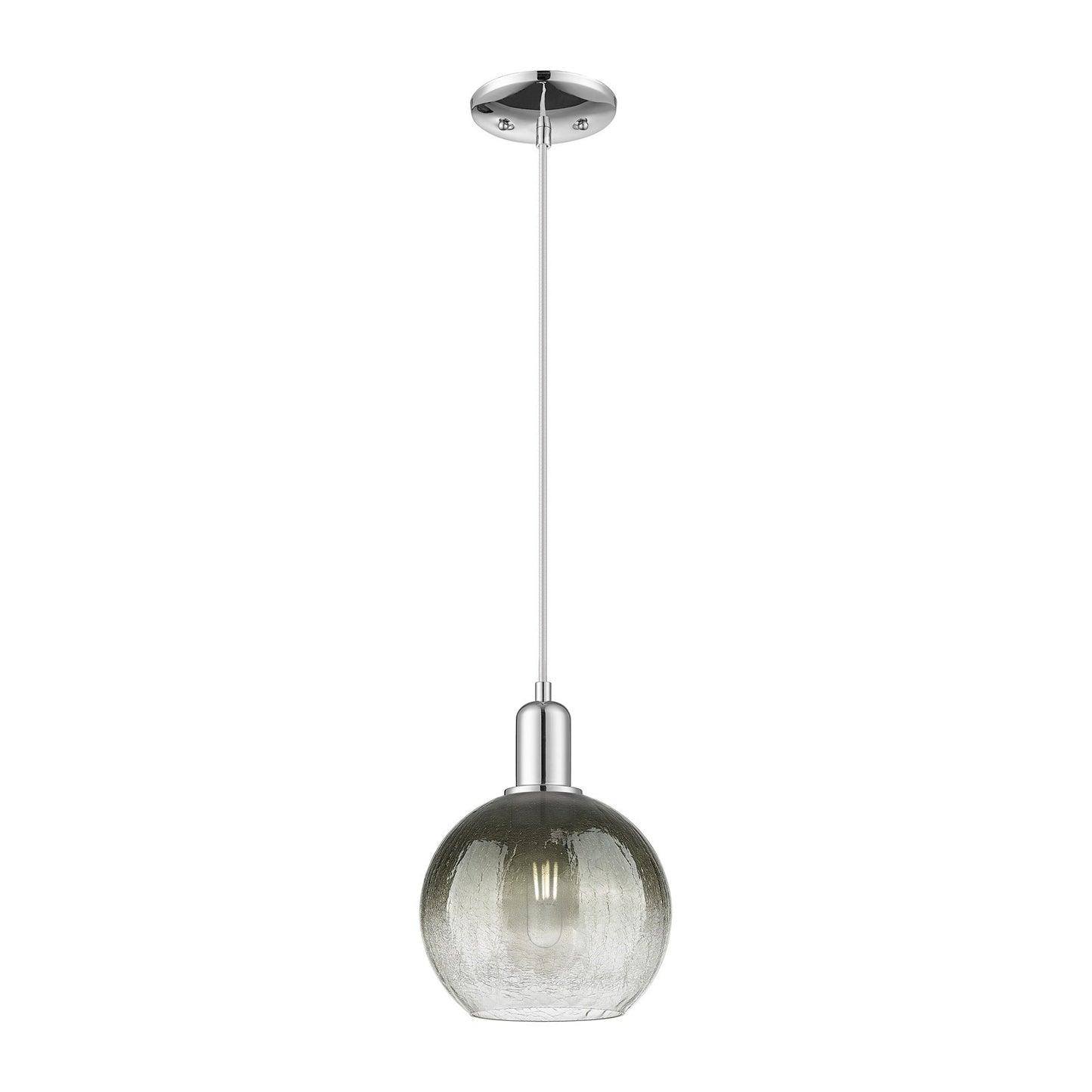 Innovations Brookhaven Globe 8in 1-Light Mini Pendant | Industrial Polished Chrome Steel and Slate Glass | Kitchen Island & | Model 716-1P-PC-G483-8SL