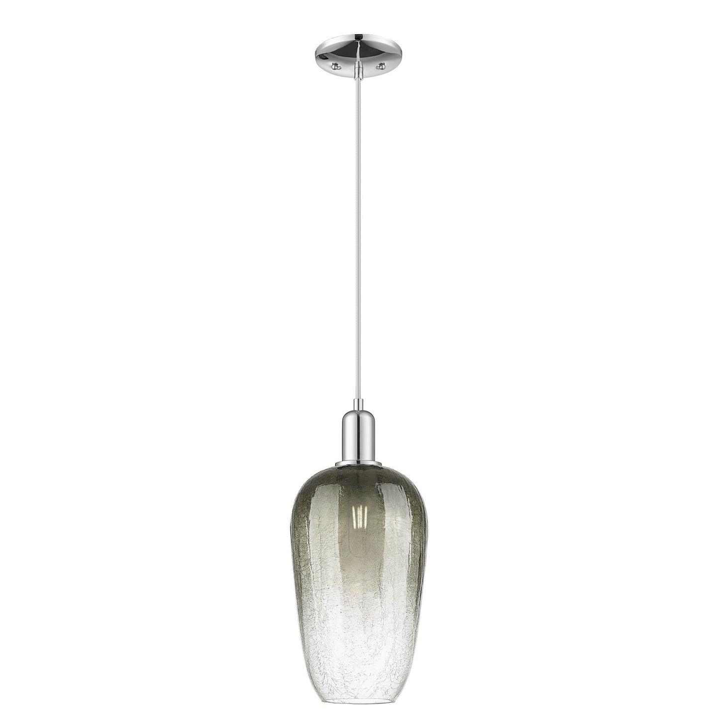 Innovations Brookhaven Flute 7in 1-Light Mini Pendant | Industrial Polished Chrome and Slate Glass | Kitchen Island & Dining | Model 716-1P-PC-G484-7SL