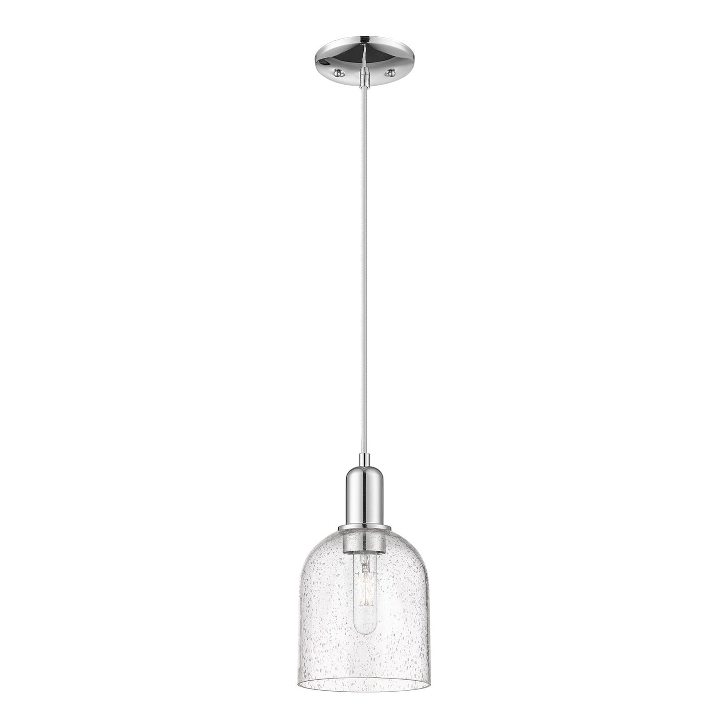Innovations Bella 6in 1-Light Mini Pendant | Industrial Polished Chrome Steel and Seedy Glass | Kitchen Island & Dining Room | Model 716-1P-PC-G558-6SDY