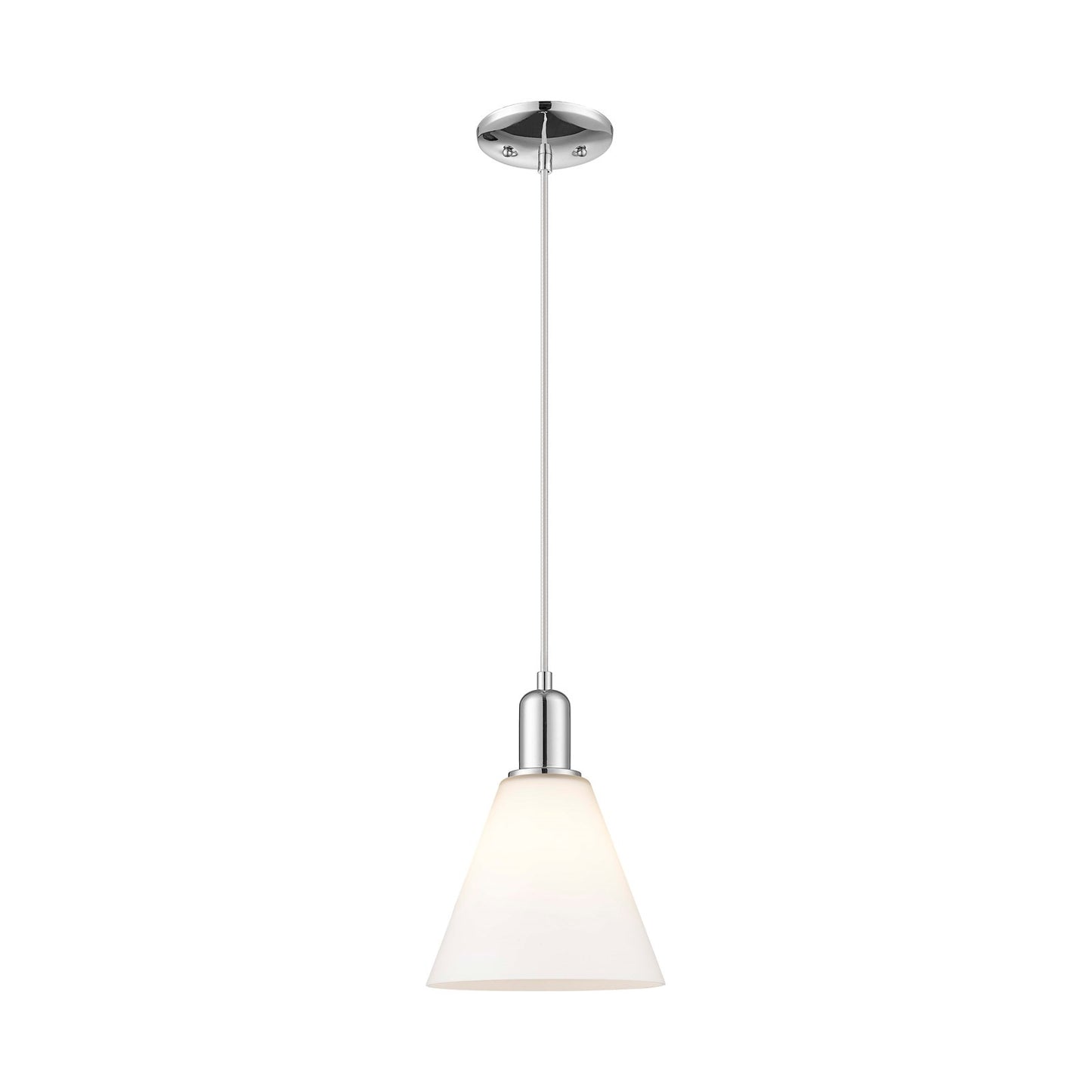 Innovations Berkshire Glass 8in 1-Light Mini Pendant | Industrial Polished Chrome and Matte White Glass | Kitchen Island & Dining | Model 716-1P-PC-GBC-81